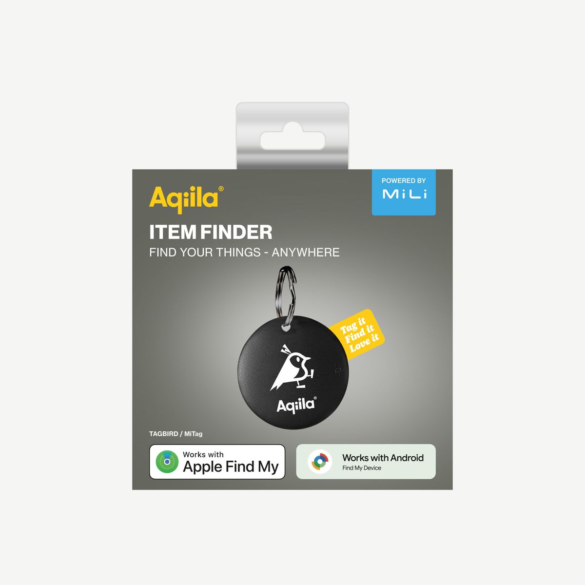 Aqiila Tagbird smart sporingsbrikke (itemfinder) for Apple og Android à 1 stk
